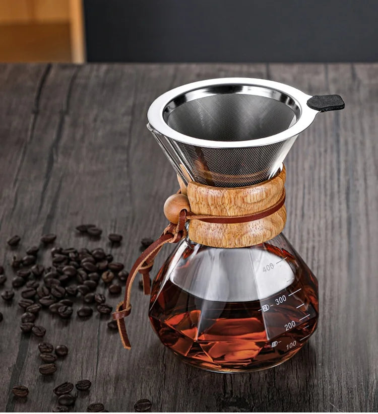 Coador Diamante de Vidro 400 ML + Filtro Inox de BRINDE - Verona Decor - VERONA DECOR