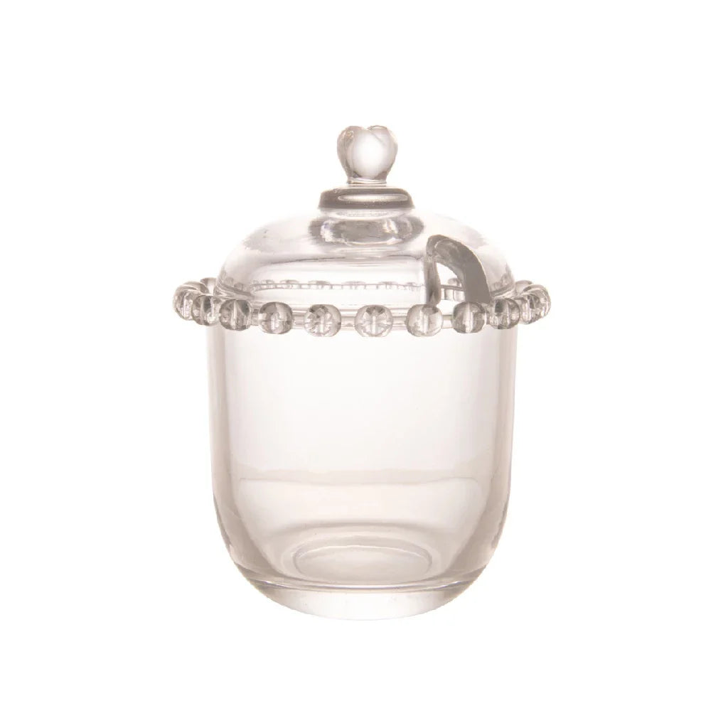Açucareiro de Cristal 200ml – Design Coração com Tampa e Colher Transparente - Verona Decor - VERONA DECOR