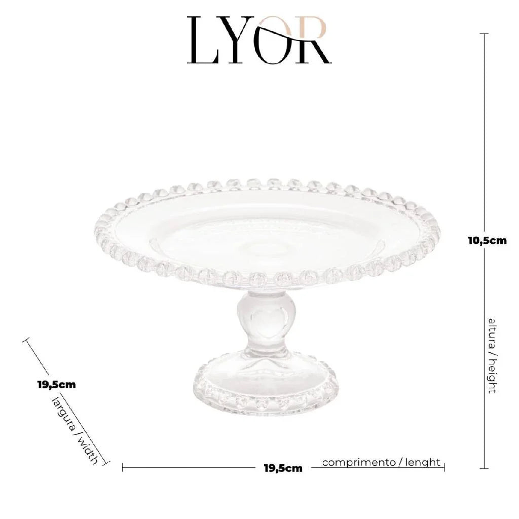 Prato de Bolo com Pé Boleira Porta Bolos e Doces Coração – Ideal para Festas e Aniversários - Verona Decor - VERONA DECOR