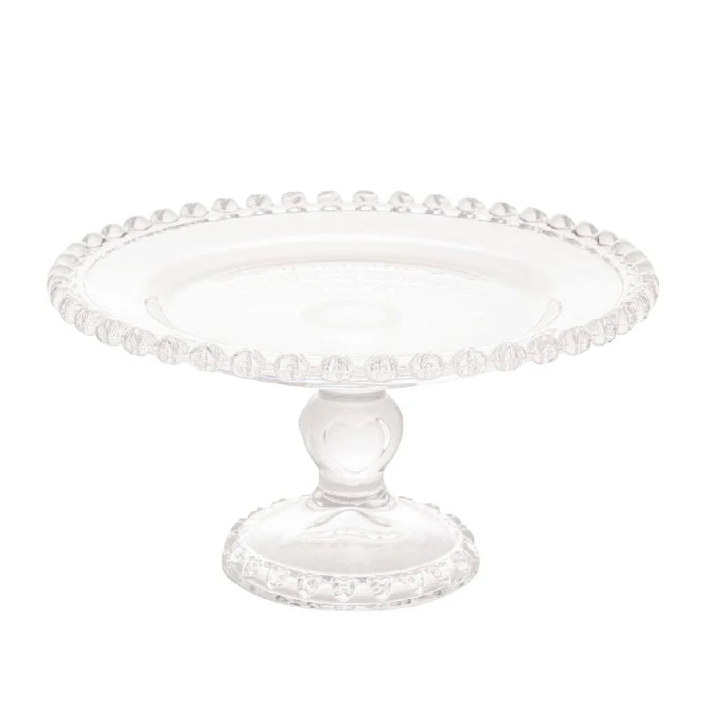 Prato de Bolo com Pé Boleira Porta Bolos e Doces Coração – Ideal para Festas e Aniversários - Verona Decor - VERONA DECOR