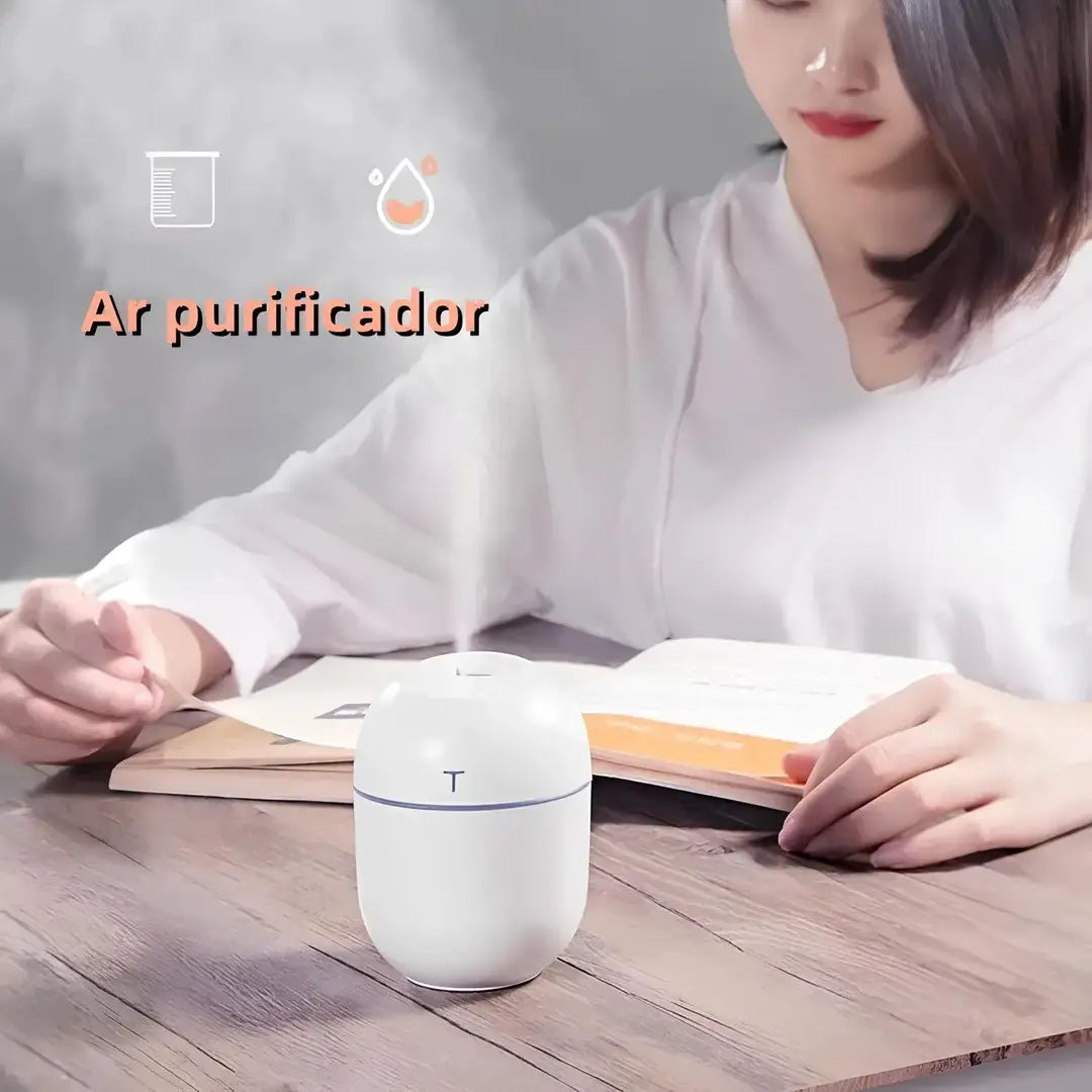 Kit 2 Umidificador de Ar Portátil Ultrassônico - Aromatizador de Ambiente Doméstico e Escritório - Verona Decor - VERONA DECOR