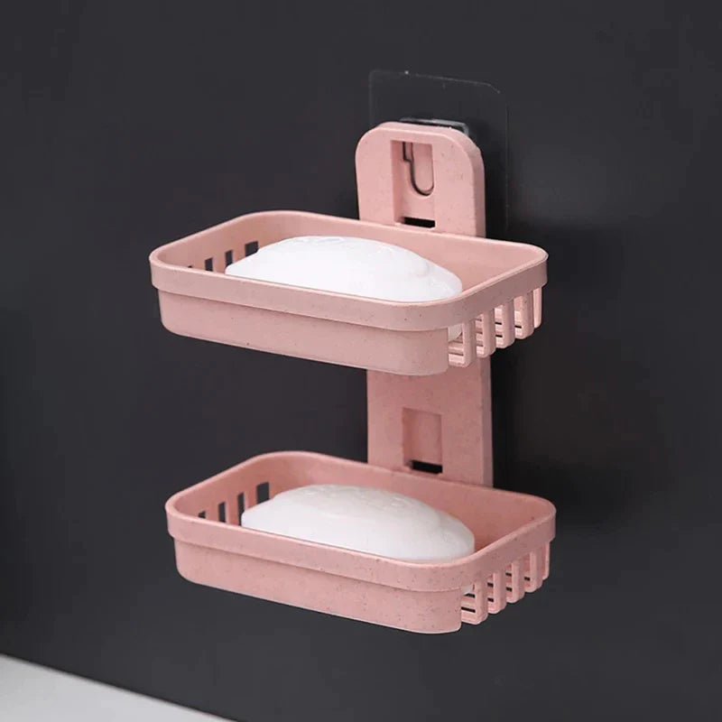 Saboneteira Dupla De Plastico Com Adesivo Parede - VERONA DECOR