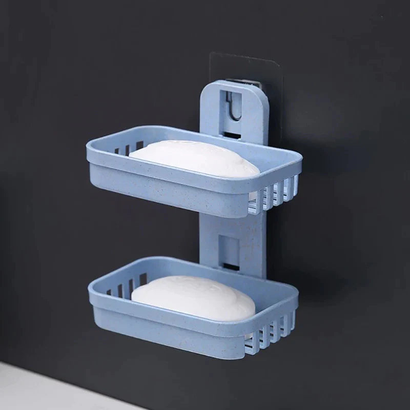 Saboneteira Dupla De Plastico Com Adesivo Parede - VERONA DECOR