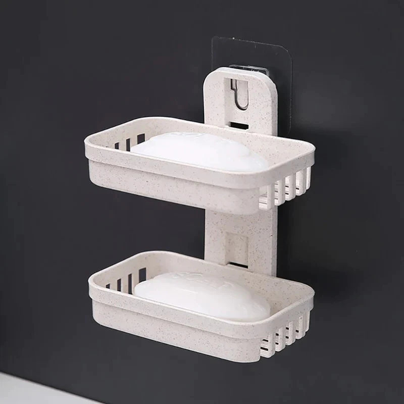 Saboneteira Dupla De Plastico Com Adesivo Parede - VERONA DECOR