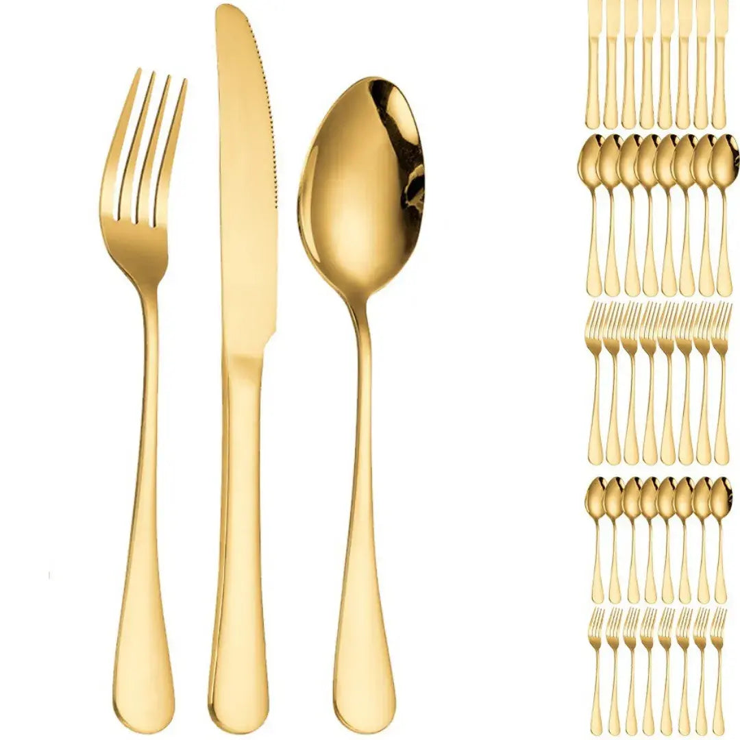 Conjunto 18 Peças Talheres Ouro De Aço Inox - Verona Decor - VERONA DECOR