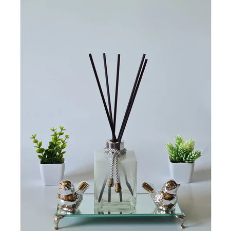 Aromatizador de Ambiente Cubo Branco Degradê e Prata - Verona Decor