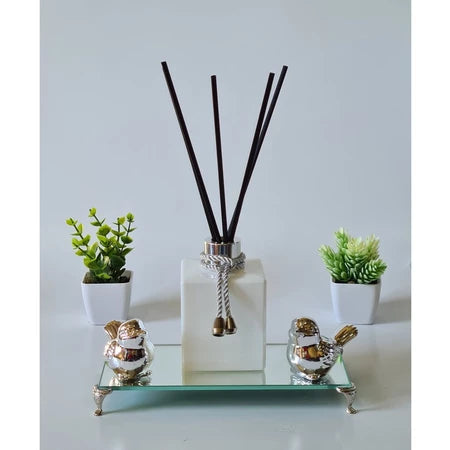 Aromatizador de Ambiente Cubo Branco e Prata - Verona Decor
