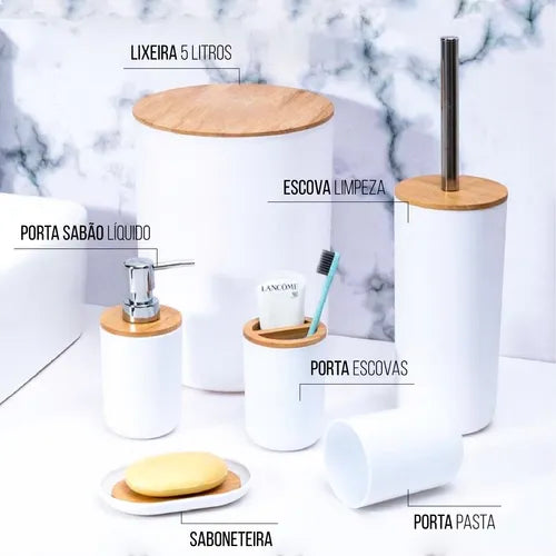 Conjunto para Banheiro 6 PEÇAS - BambuLux - Verona Decor - VERONA DECOR