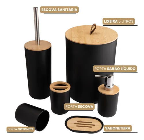 Conjunto para Banheiro 6 PEÇAS - BambuLux - Verona Decor - VERONA DECOR