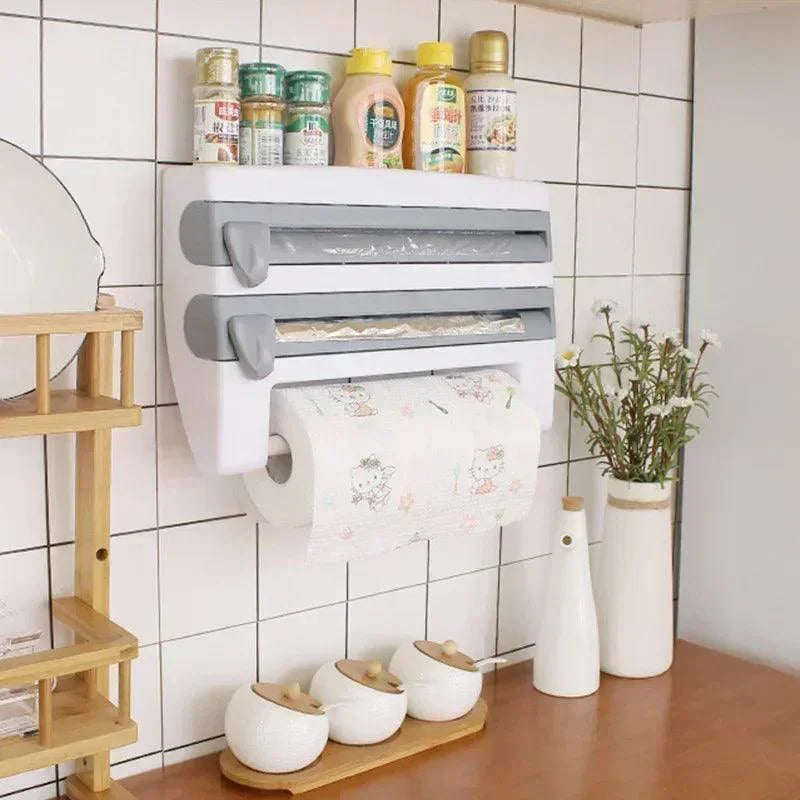 Organizador de Rolos 4 em 1 Com Suportes e Cortador Integrado - Verona Decor - VERONA DECOR