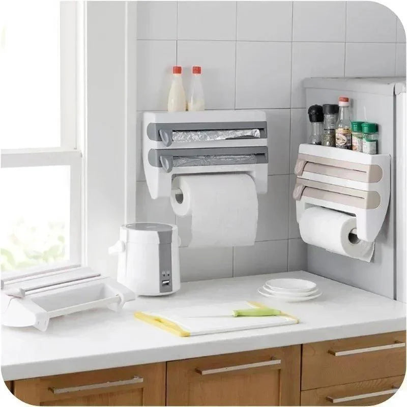 Organizador de Rolos 4 em 1 Com Suportes e Cortador Integrado - Verona Decor - VERONA DECOR