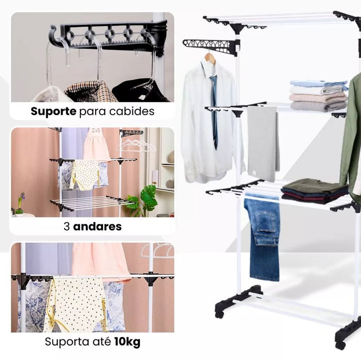 Varal Dobrável SmartTower 3 Andares - Verona Decor - VERONA DECOR