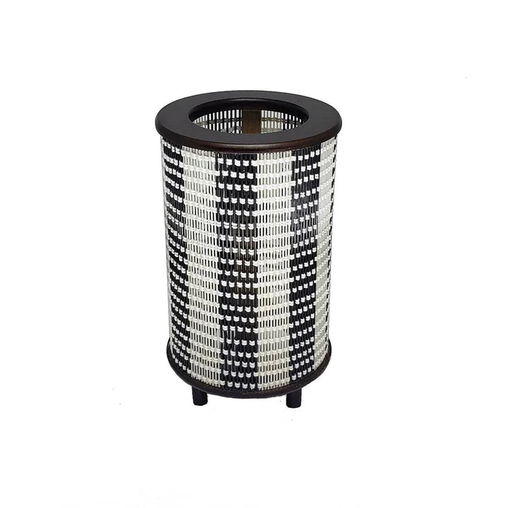 Abajur Luminária Cilindrico Cúpula Madeira E Fibra - VERONA DECOR