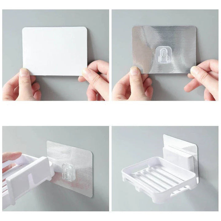 Kit 3 Suporte Saboneteira Auto-Adesivo Para Parede - VERONA DECOR