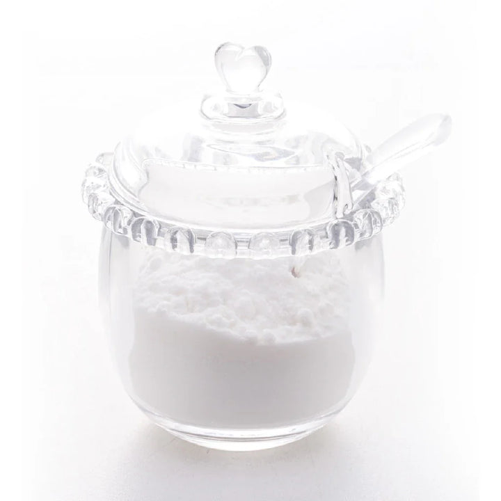 Açucareiro de Cristal 200ml – Design Coração com Tampa e Colher Transparente - Verona Decor - VERONA DECOR