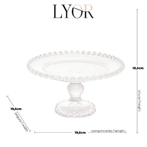 Prato de Bolo com Pé Boleira Porta Bolos e Doces Coração – Ideal para Festas e Aniversários - Verona Decor - VERONA DECOR