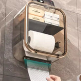 Caixa Box Porta Papel Higiênico Dispenser Organizador Banheiro Trava Magnética Suporte Celular - Verona Decor - VERONA DECOR