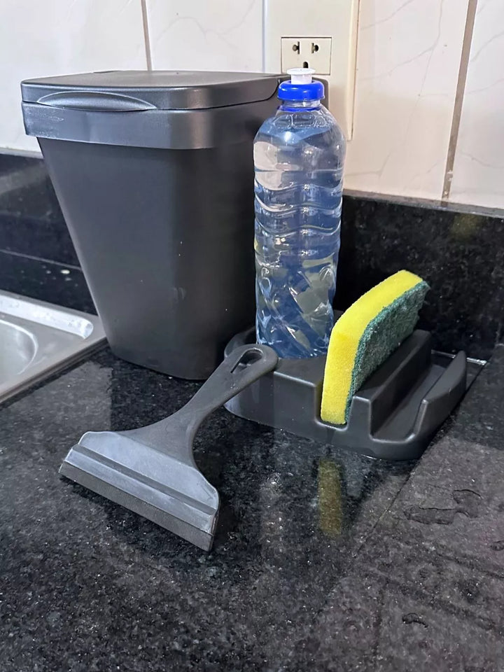 Kit Pia Porta Detergente, Rodinho de Pia + Lixeira de BRINDE - Verona Decor - VERONA DECOR