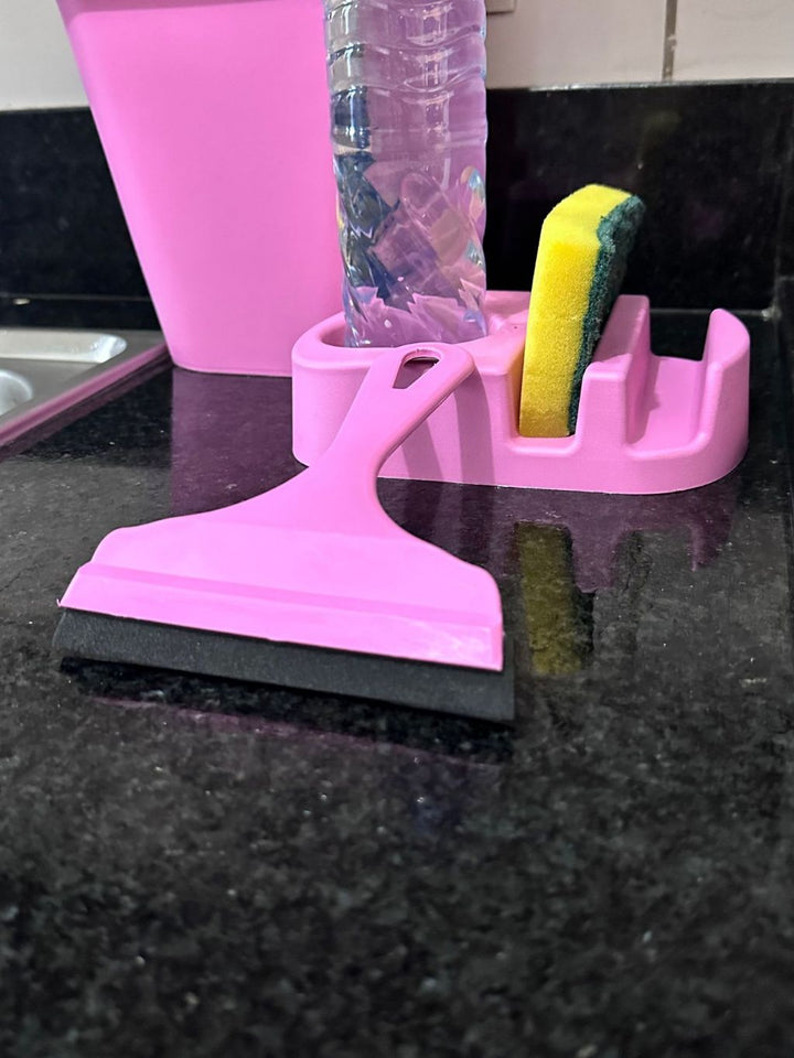 Kit Pia Porta Detergente, Rodinho de Pia + Lixeira de BRINDE - Verona Decor - VERONA DECOR