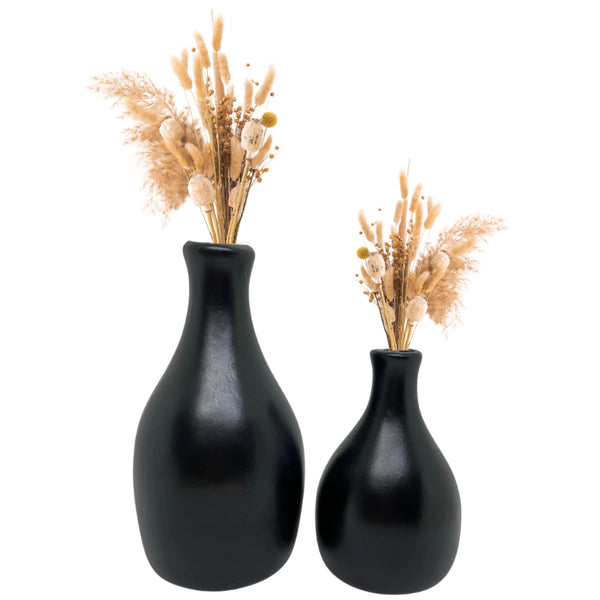 Vasos Decorativos em Cerâmica para Arranjos Preto - Verona Decor