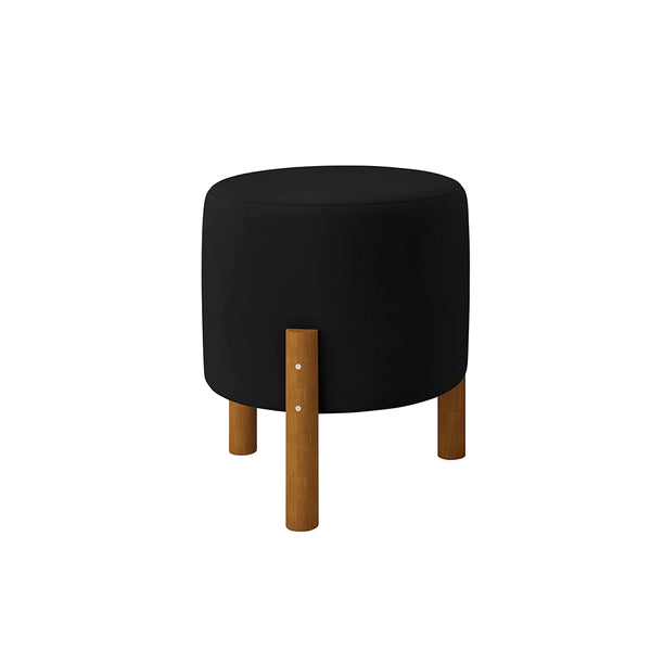 [LEVE 2 PAGUE 1] Puffs Para Sala Suede Preto - Verona Decor