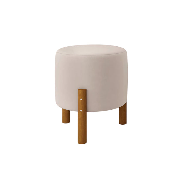 [LEVE 2 PAGUE 1] Puffs Para Sala Suede Areia - Verona Decor