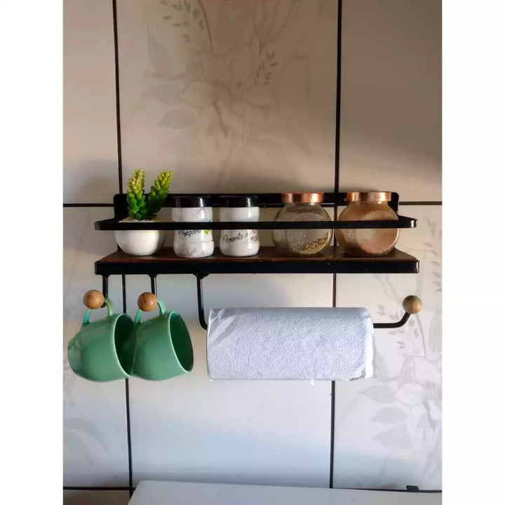 Prateleira de Parede Porta Papel Toalha e Temperos - Verona Decor - VERONA DECOR
