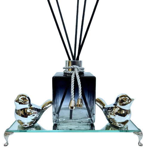 Aromatizador de Ambiente Cubo Preto Degradê Prata - Verona Decor