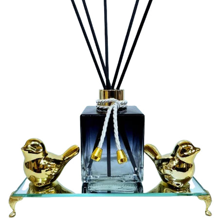 Aromatizador de Ambiente Cubo Preto Degradê Dourado - Verona Decor