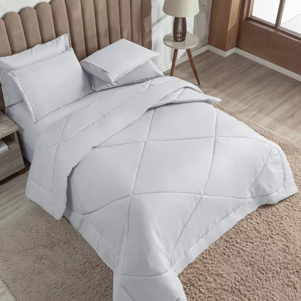 Jogo de Cama Queen Branco 6 Peças - Verona Decor