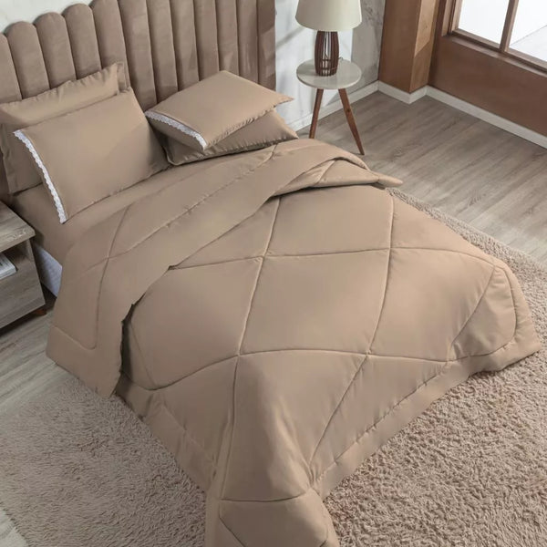 Jogo de Cama Queen Avelã 6 Peças - Verona Decor