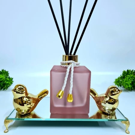 Aromatizador de Ambiente Cubo Rosa e Dourado - Verona Decor
