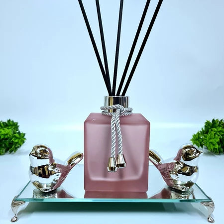Aromatizador de Ambiente Cubo Rosa e Prata - Verona Decor