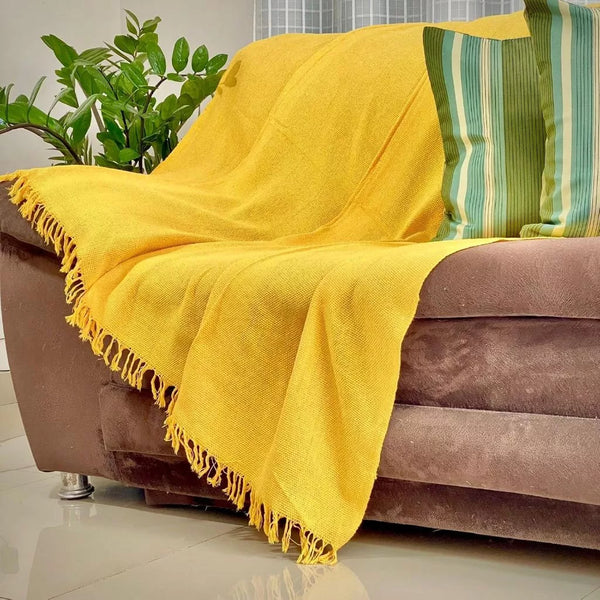 Manta De Sofá 2,40x1,80m Amarelo - Verona Decor