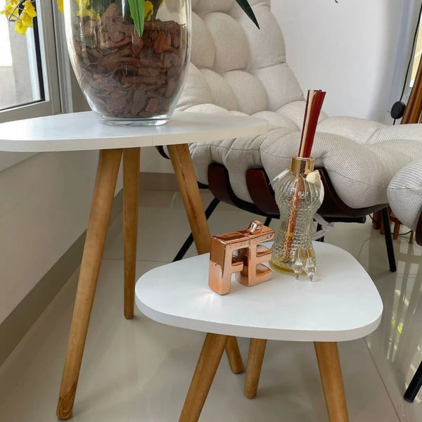 Mesas de Centro Tampo Orgânico Branca - Verona Decor