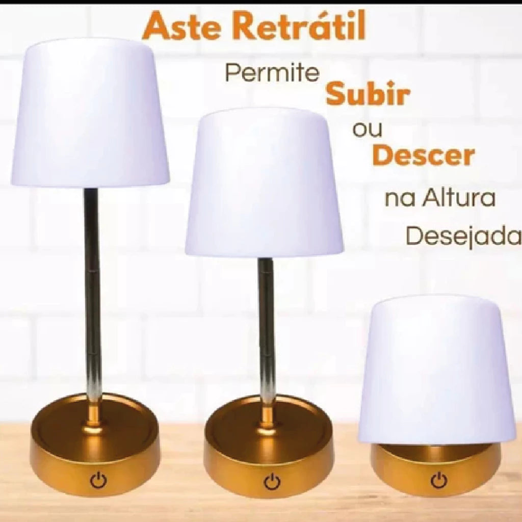 Abajur Retrátil Luz Neutra Ajustável Branco - Verona Decor - VERONA DECOR