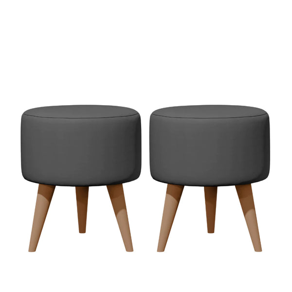 [PAGUE 1 LEVE 2] Puff Redondo Cinza - Verona Decor