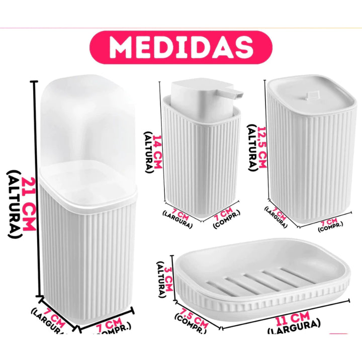 Porta Escovas de Dentes Kit Acessórios - Verona Decor - VERONA DECOR