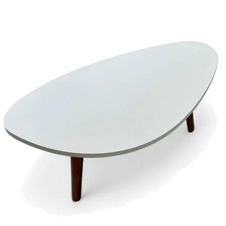 Mesa de Centro Pés Palito em Madeira Branca - Verona Decor