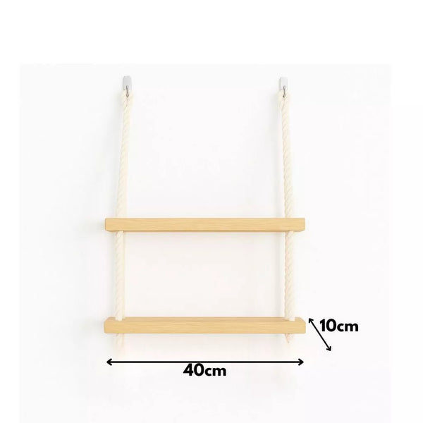 Prateleira Suspensa com Cordas 2 Andares- Verona Decor - VERONA DECOR