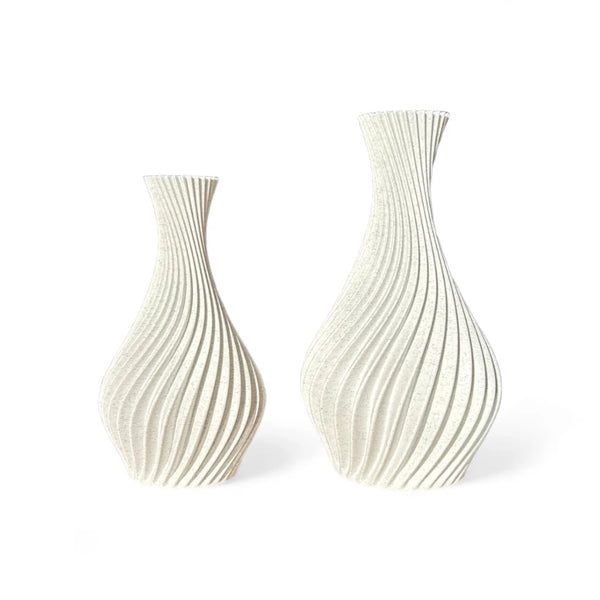 Vasos Decorativos em Espiral Branco Mármore - Verona Decor