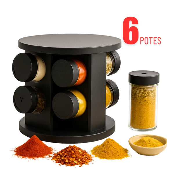 Porta Temperos Giratório 6 Potes – Verona Decor