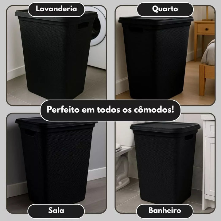 Cesto de Roupas 45L com Tampa - Verona Decor - VERONA DECOR