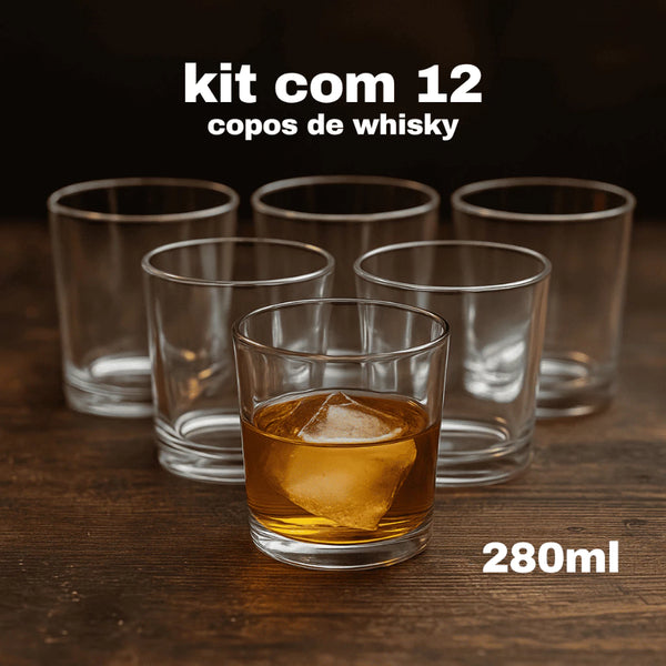 Copos de Whisky Tradicional Rocks 280ml - Verona Decor