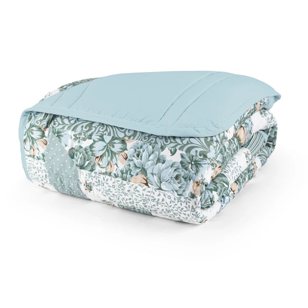 Edredom Queen Verde Patch 200 Fios - Verona Decor
