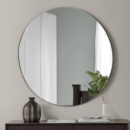 Espelho Redondo de Vidro Lapidado 30CM - Verona Decor