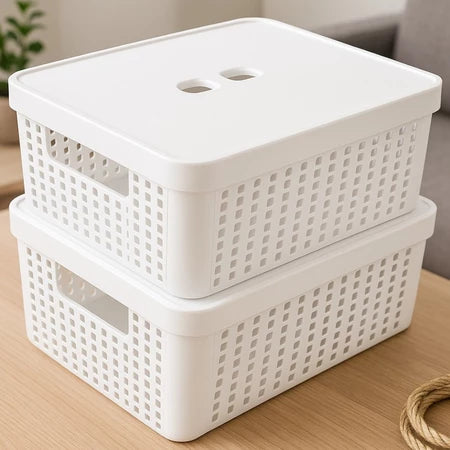 Caixas Organizadoras com Tampa 11 Litros Kit 2 Peças - Verona Decor