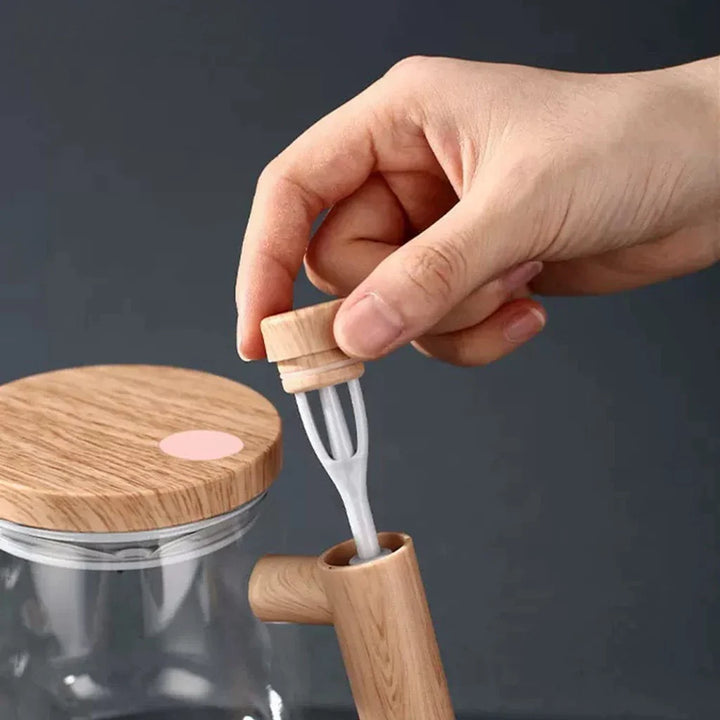 Caneca Elétrica de Mistura Automática Com Cabo De Madeira 400ml - Verona Decor - VERONA DECOR