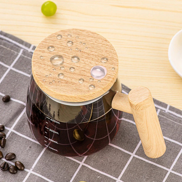 Caneca Elétrica de Mistura Automática Com Cabo De Madeira 400ml - Verona Decor - VERONA DECOR