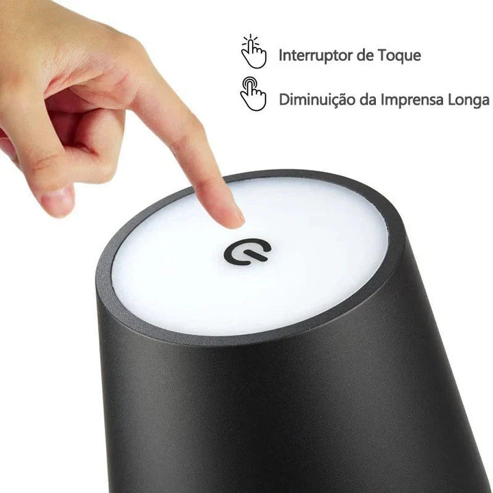 Luminária De Mesa Led Sem Fio Recarregável - VERONA DECOR